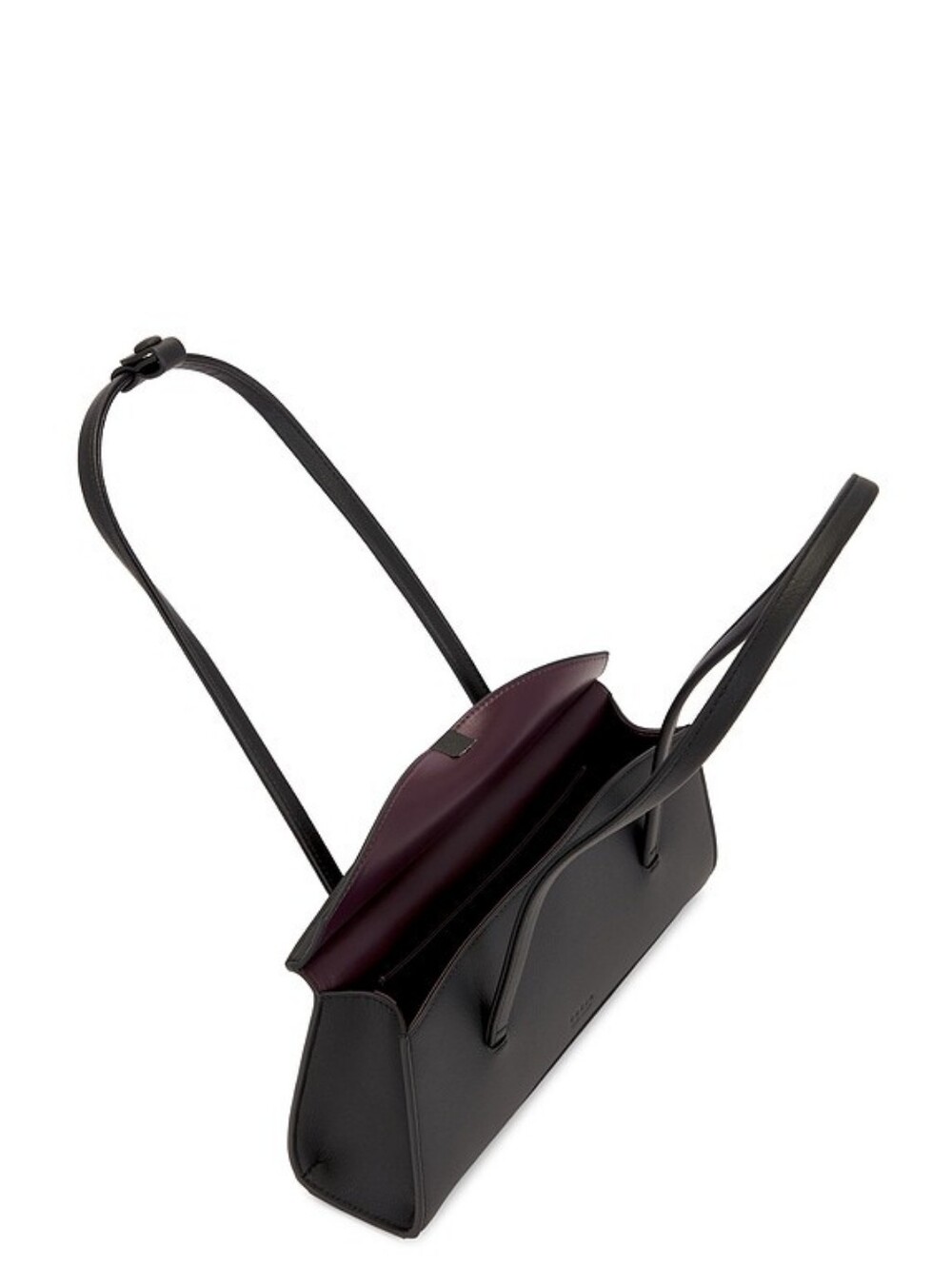 FREJA NEW YORK Caroline Bag - Pebbled Black Shoulder Bag with Thin Straps - Picture 7 of 9